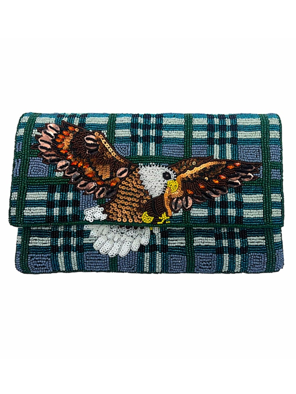 Philadelphia Eagles Football Game Day Crossbody Clutch Bag, Lily Posh Beaded Bag